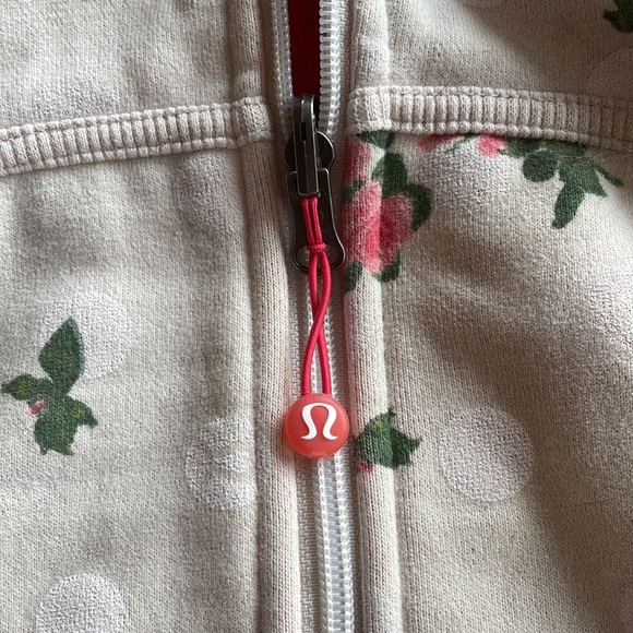 LULULEMON old school sz 4/6 scuba hoody SzM floral polka dot jacket zip up - Picture 2 of 8